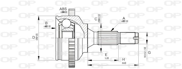 OPEN PARTS Шарнирный комплект, приводной вал CVJ5670.10